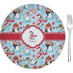 Christmas Penguins 8" Glass Appetizer / Dessert Plates - Single or Set (Personalized)