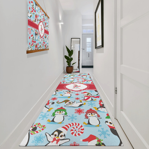 Christmas Penguins Area Rug Sizes - In Context (vertical)