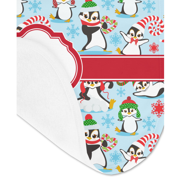 Christmas Penguins Baby Bib - AFT detail