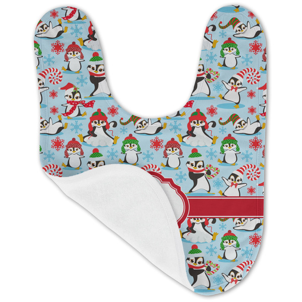 Christmas Penguins Baby Bib - AFT folded