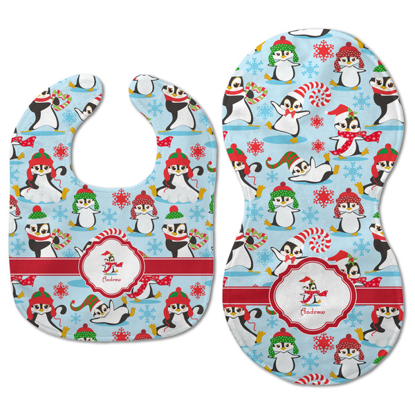 Christmas Penguins Baby Bib & Burp Set - Approval (new bib & burp)