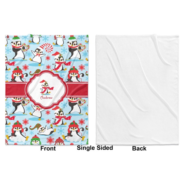 Christmas Penguins Baby Blanket (Single Side - Printed Front, White Back)