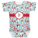 Christmas Penguins Baby Bodysuit 12-18 (Personalized)