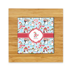 Christmas Penguins Bamboo Trivet with Ceramic Tile Insert (Personalized)