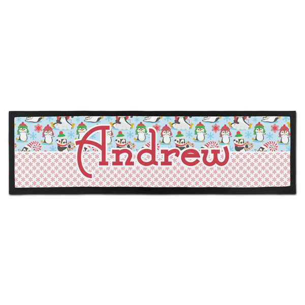 Custom Christmas Penguins Bar Mat - Large (Personalized)