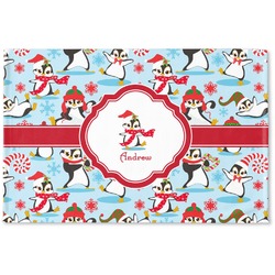 Christmas Penguins Woven Mat (Personalized)