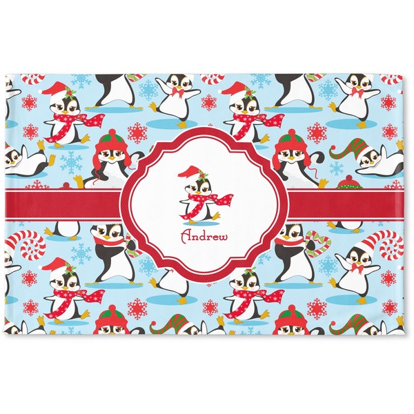Custom Christmas Penguins Woven Mat (Personalized)