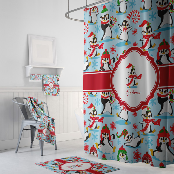 Christmas Penguins Bath Towel Sets - 3-piece - In Context