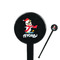 Christmas Penguins 7" Round Plastic Stir Sticks - Black - Double Sided (Personalized)