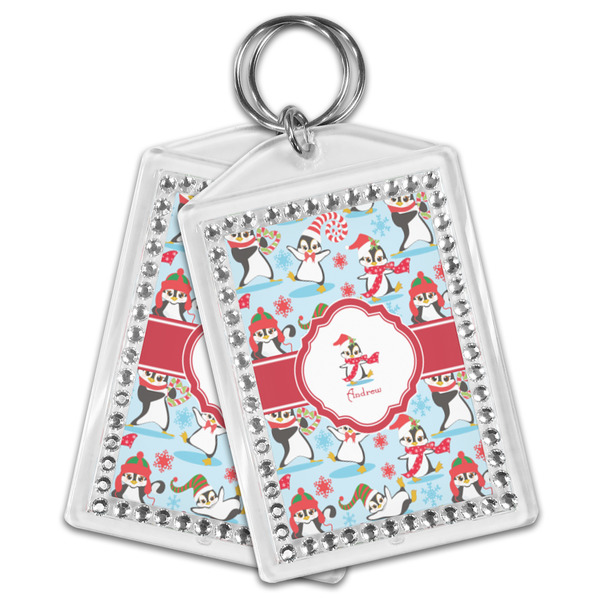 Christmas Penguins Bling Keychain - MAIN