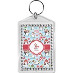 Christmas Penguins Bling Keychain (Personalized)