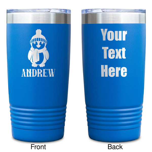 Christmas Penguins Blue Polar Camel Tumbler - 20oz - Double Sided - Approval