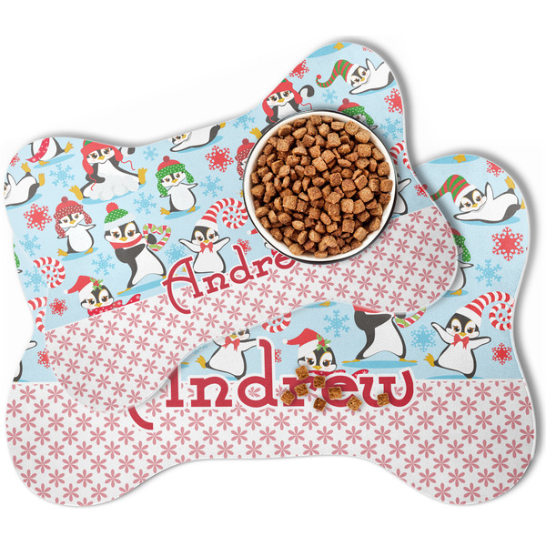 Christmas Penguins Bone Shaped Dog Mats - MAIN