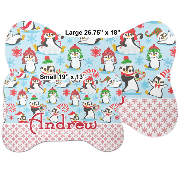 Christmas Penguins Bone Shaped Mat Comparison