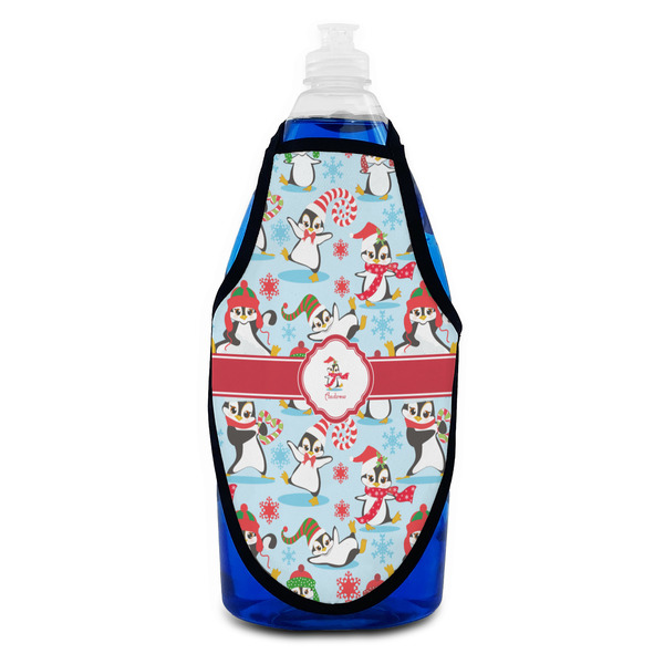 Christmas Penguins Bottle Apron - Soap - FRONT
