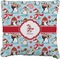 Christmas Penguins Faux-Linen Throw Pillow 20" (Personalized)