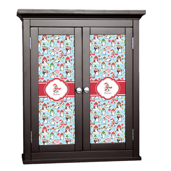 Custom Christmas Penguins Cabinet Decal - Medium (Personalized)