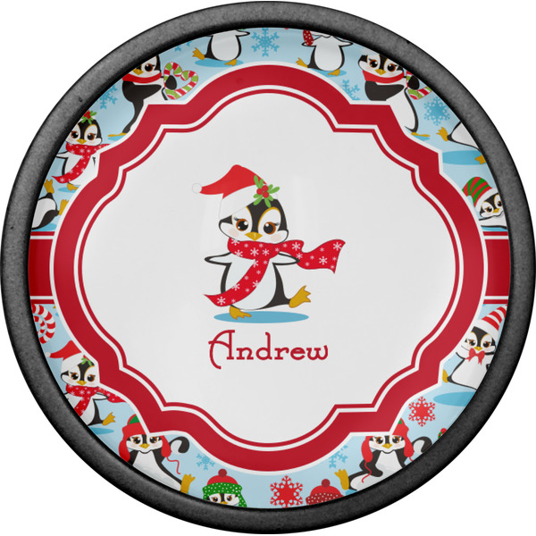 Christmas Penguins Cabinet Knob - Black - Front