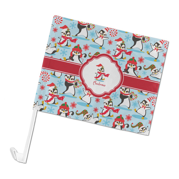 Custom Christmas Penguins Car Flag (Personalized)