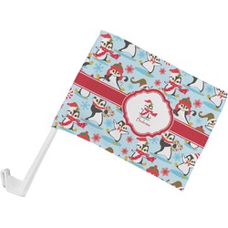 Christmas Penguins Car Flag - Small w/ Name or Text