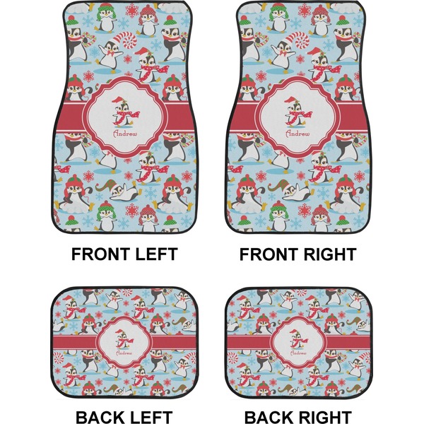 Christmas Penguins Car Floor Mats Set (2F + 2B)