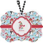 Christmas Penguins Rear View Mirror Decor (Personalized)