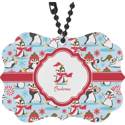 Christmas Penguins Rear View Mirror Decor (Personalized)