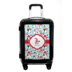 Christmas Penguins Carry On Hard Shell Suitcase (Personalized)