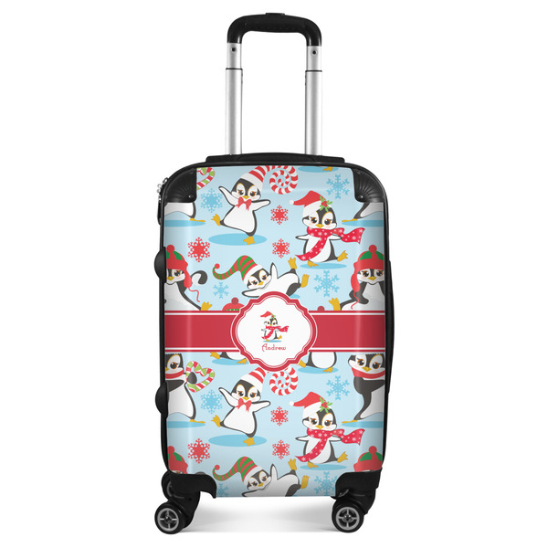 Custom Christmas Penguins Suitcase - 20" Carry On (Personalized)