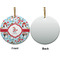 Christmas Penguins Ceramic Flat Ornament - Circle Front & Back (APPROVAL)