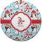 Christmas Penguins Ceramic Flat Ornament - Circle (Front)