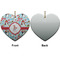 Christmas Penguins Ceramic Flat Ornament - Heart Front & Back (APPROVAL)