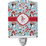 Christmas Penguins Ceramic Night Light (Personalized)