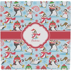 Christmas Penguins Ceramic Tile Hot Pad (Personalized)