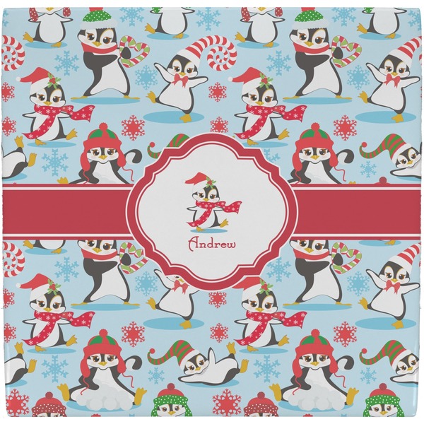 Custom Christmas Penguins Ceramic Tile Hot Pad (Personalized)