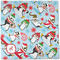 Christmas Penguins Cloth Napkins - Personalized Dinner (Full Open)