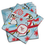 Christmas Penguins Cloth Napkins (Set of 4) (Personalized)