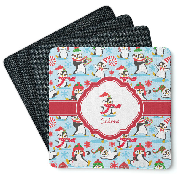 Christmas Penguins Coaster Rubber Back - Main