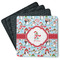 Christmas Penguins Square Rubber Backed Coasters - Set of 4 (Personalized)