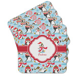 Christmas Penguins Cork Coaster - Set of 4 w/ Name or Text