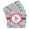 Christmas Penguins Cork Coaster - Set of 4 w/ Name or Text