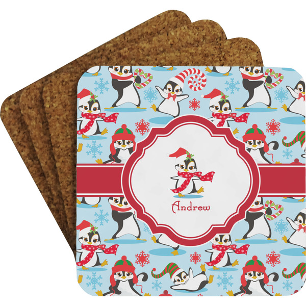 Christmas Penguins Coaster Set (Personalized)
