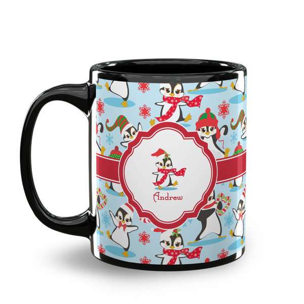 Christmas Penguins Coffee Mug - 11 oz - Black