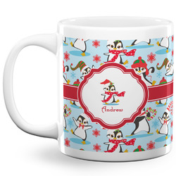 Christmas Penguins 20 Oz Coffee Mug - White (Personalized)