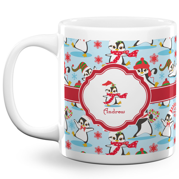 Custom Christmas Penguins 20 Oz Coffee Mug - White (Personalized)