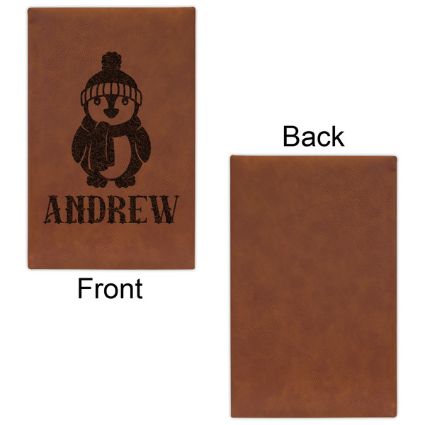 Christmas Penguins Cognac Leatherette Journal - Single Sided - Apvl