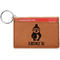 Christmas Penguins Cognac Leatherette Keychain ID Holders - Front Credit Card