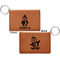 Christmas Penguins Cognac Leatherette Keychain ID Holders - Front and Back Apvl
