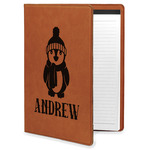 Christmas Penguins Leatherette Portfolio with Notepad (Personalized)