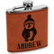 Christmas Penguins Cognac Leatherette Wrapped Stainless Steel Flask